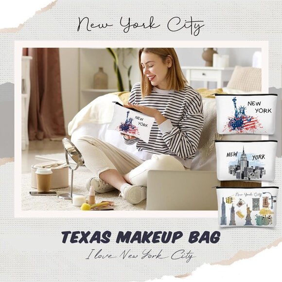 Canvas Tote Bag Cosmetic Bag for Women - Picture 5 of 6